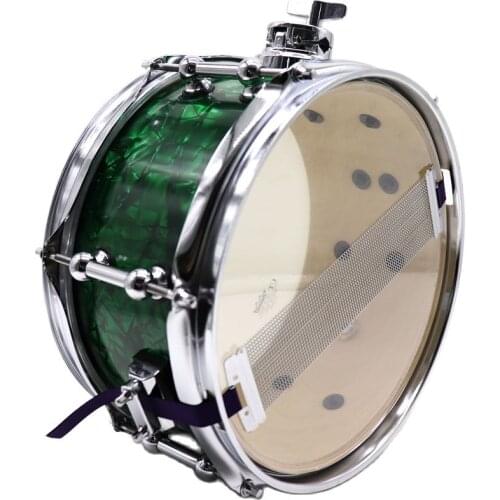 10 Inch Diameter 5 Inch Depth Snare Drum Celluloid Drum Body Shell Green Grossy with 6 Holes Drum Hoop with Drum Spanner Screw