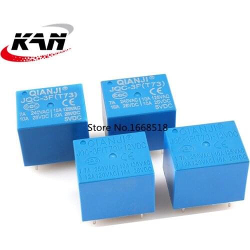10PCS/lot Power relay JQC-3F(T73)-5VDC JQC-3F(T73)-12VDC JQC-3F(T73)-24VDC T73 5PIN