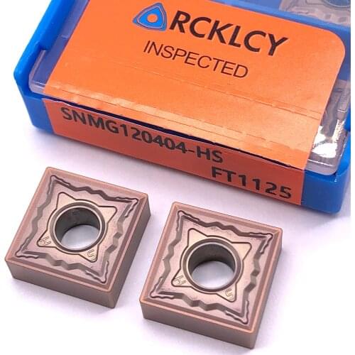 10pcs RCKLCY SNMG120404 HS FT1125 CNC Hard Metal Turning Tool Carbide Insert Lathe Cutter Insert For Stainless Steel