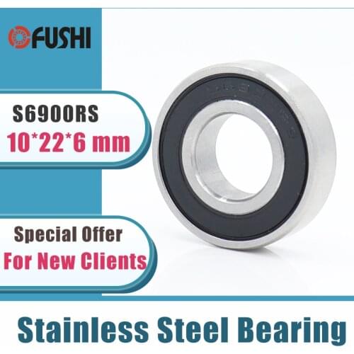 10PCS S6900RS Bearing 10*22*6 mm ABEC-3 440C Stainless Steel S 6900RS Ball Bearings 6900 Stainless Steel Ball Bearing
