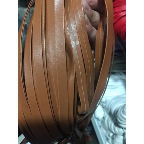 100m Light Brown Pu Faux Leather Cord Flat lether Soft Cord Faux Pu Lace Beading String Bracelet Necklace Crafts