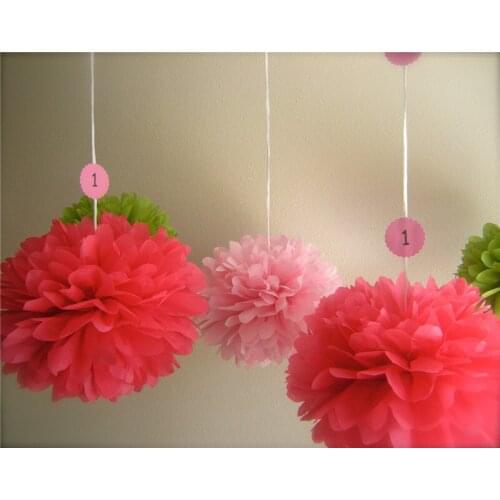 29 colors avaiable!! Red paper flowers balls party decorations 10inch (25cm) 4pieces/lot Tissue paper pom poms garlands