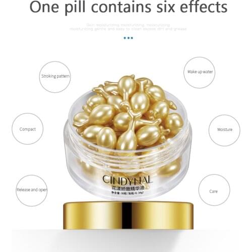 30pcs Collagen Facial Capsules Cream Fullerene Placenta Whitening Moisturizing Skin Rejuvenation Capsules Facial Serum Skin Care