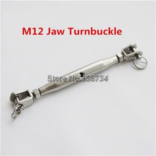 304 Stainless Steel Closed Body M12 Jaw Turnbuckle Adjust Chain Rigging