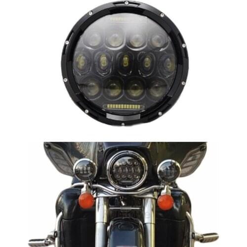 7" 75W LED Headlight Projector Hi/Lo Beam for Honda Shadow VT VT1100 VT750 VT600 VF750 Yamaha Road Star 1600 12-16 FLD