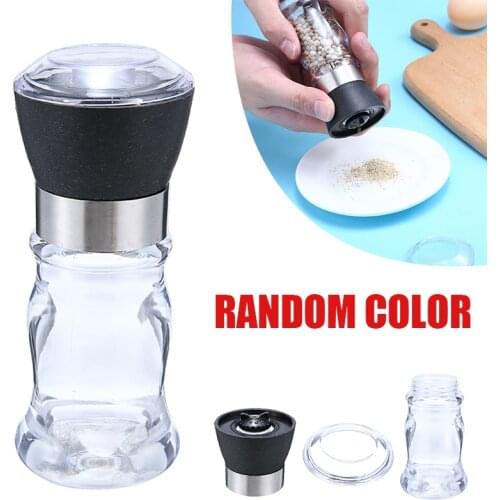 Household Salt And Pepper Grinder Bottle Mill Brushed Stainless Steel Plastic Glass Spices Kitchen Practical Tools