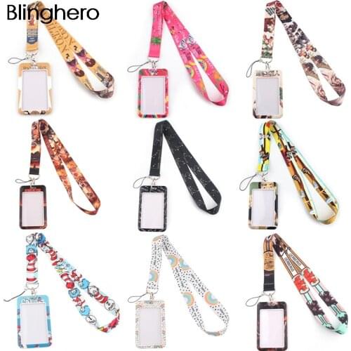 BH1261 Blinghero Cartoon Cat Dog Bank Credit Card Holders Bus ID Holders Identity Badge With Lanyard For Phone Key Office Supply