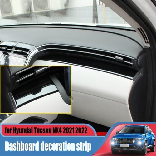 For Hyundai Tucson NX4 2021 2022 car front inner instrument panel stainless steel decorative protection strip modification