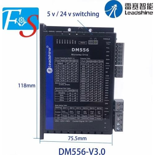CNC Original Leadshine DM556(V3.0) NEMA17/23 Stepper Motor Driver 24-50V 5.6A For 3D printer CNC Machine
