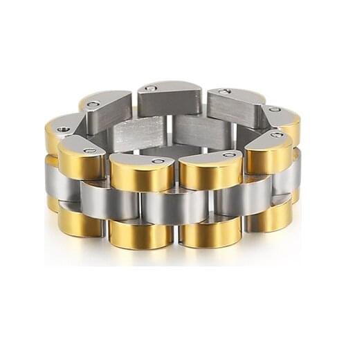 European and American new titanium steel ring watch chain design hip hop jewelry stainless steel ladies simple wind ring