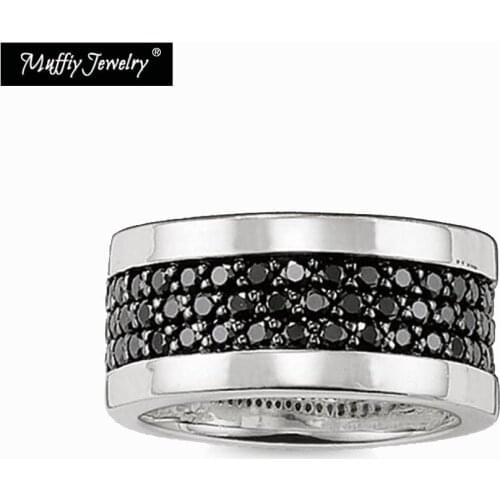 Eternity Ring Classic Black in Silver, Fashion Gift for Women & Men,Europe Style Wholesale Factory 2017 Fine Jewelry