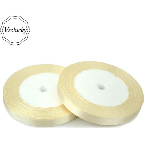1 Roll Ivory 25 Yards 1/4" 6mm Satin Ribbon Sash Gift Bow Craft Wedding Party Supplies Event Anniversary Banquet Decoration