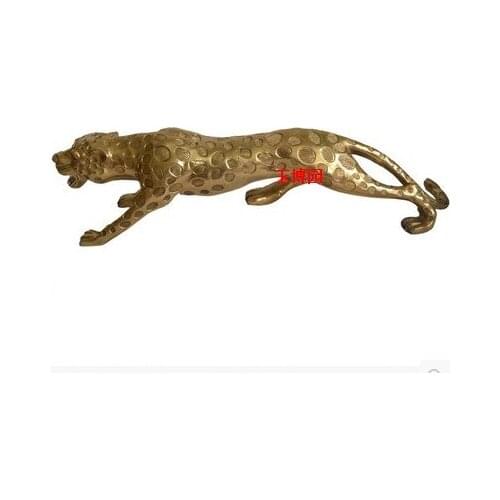 A copper leopard cheetah Feng Shui lucky town house business gifts decoration decorationroom Art Statue