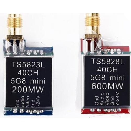 TS5823L/TS5828L 5.8G 40CH 200mW/600mW Mini Audio Video AV Transmitter Tx For FPV QAV 210 QAVR 220 Drone Aerial photography