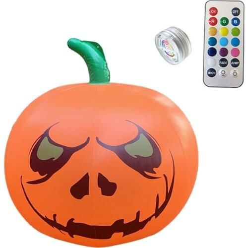 Mini Cartoon Halloween Balloons Pumpkin LED Lights Fast Inflatable Toy Halloween Decoration Ball with Remote Control Party Decor