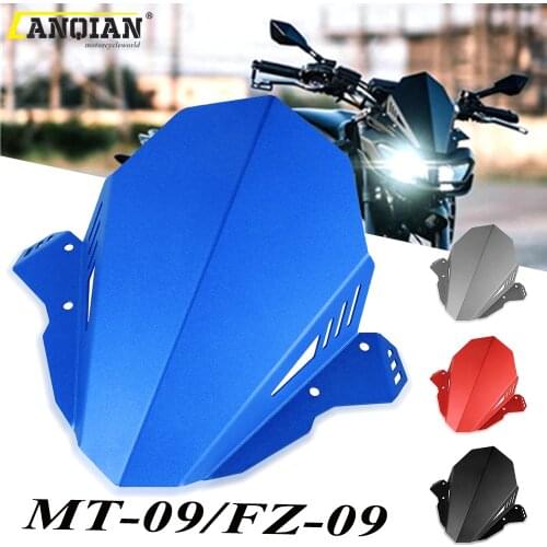 Motorcycle Aluminum Deflector Windshield Windscreen Kit For YAMAHA MT-09 MT 09 MT09 FZ09 FZ-09 FZ 09 2017 2018 2019 2020 2021