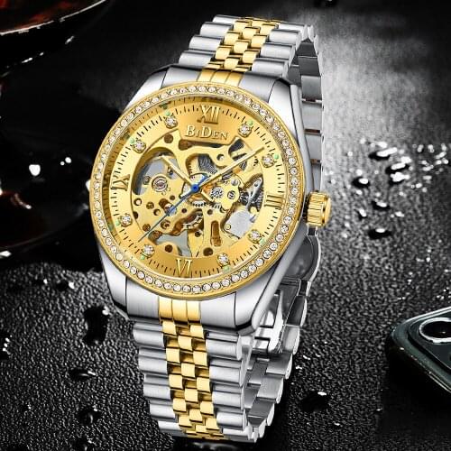 Hip Hop Hollow Punk Mens Watches Luxury Automatic Mechanical Iced Out Fashion Tourbillon Mens Watch Business AAA Jewelry Clocks