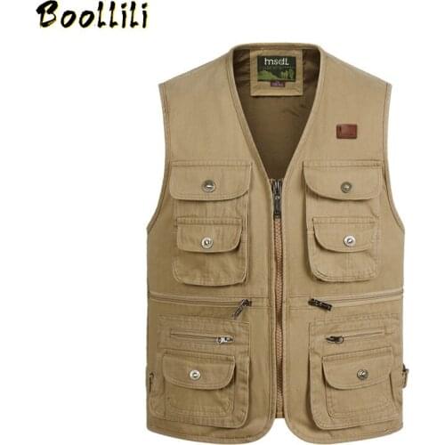 Men Vest With Many Pockets Mens Vests Plus Large Size 5XL Man Sleeveless Jacket Waistcoat Work Vest Clothes