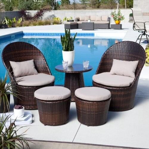 Layton All-Weather Wicker Balcony Outdoor Chat Set