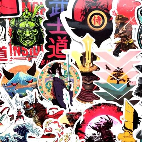 TD ZW 65Pcs/Lot Anime Stickers Bushido Cartoon Sticker Waterproof Sticker Decal For Snowboard Luggage Car Fridge Laptop Sticker
