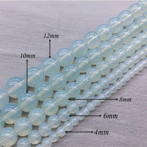 Natural Gem Stone BeadsBlue Aquamarin Angelite Round DIY Beads for Women Jewelry Making Bracelets Necklaces Multi-purpose J200