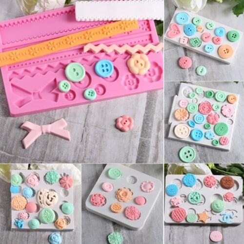 Multiple Types Of Buttons Molds Fondant Cake Decor Tools Silicone Molds Sugarcrafts Chocolate Baking Tools Cakes Gumpaste Form