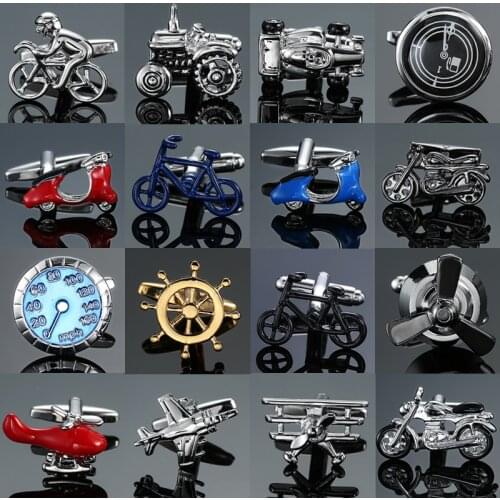 New luxury Cuff links jewelry brand high-grade Steering wheel anchor aircraft Motorcycle racing Bicycle mens shirts Cufflinks
