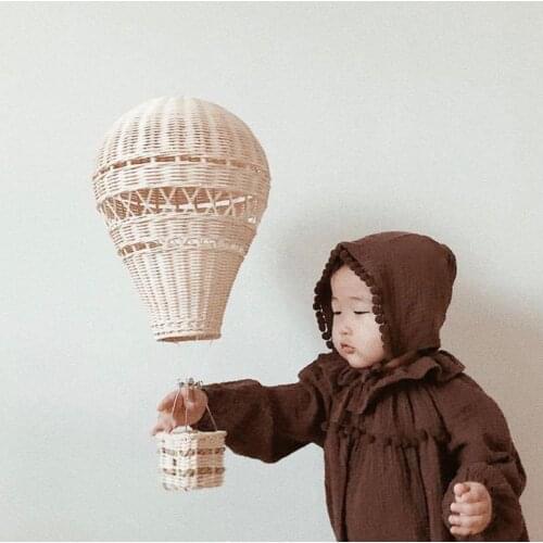 Hand-woven rattan Hot Air Balloon Kids Room Wall Decorations Nursery Decor Photo Props Christmas Ornaments