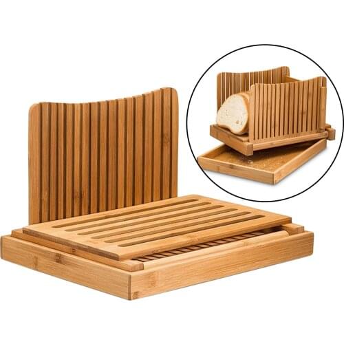 Bamboo Bread Slicer Bread Cutter Made of 100% Bamboo Wood, Bread Cutter Machine