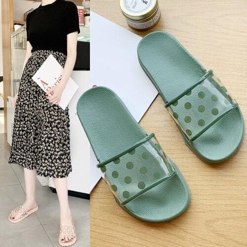 Korean version of student low-heeled slippers plastic PVC slippers womens EVA flat beach shoes women shoes summer slipper