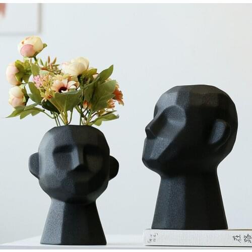 Nordic Decor Rustic Home Decor Body Flower Vase Decoration Face Shape Vase Abstract Art Lornaments Room Decoration For Home