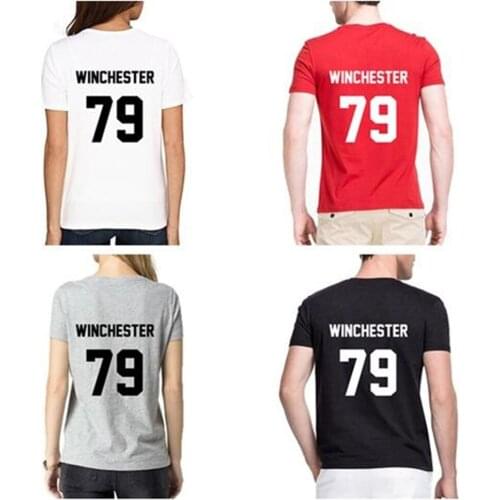 Supernatural Shirt Dean Winchester Shirt WINCHESTER 79 Back Letters Print Womens Mens Fashion T-Shirt Casual T-shirt Popular