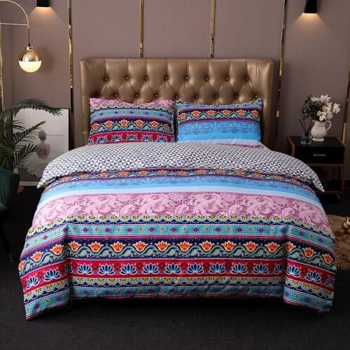 Bohemian National Style Bedding Set For Home Duvet Cover Double Bed 220x240 Pillowcase Quilt King Size Exotic Bedroom Textiles
