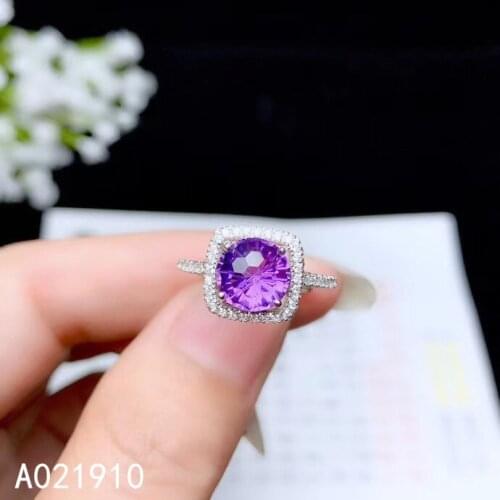 KJJEAXCMY boutique jewelry 925 sterling silver inlaid Amethyst gemstone ladies ring fashion