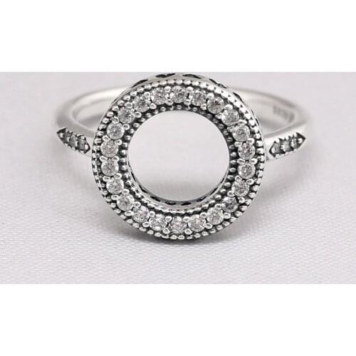 Original Hearts of Halo With Crystal Rings For Women 925 Sterling Silver Ring Wedding Party Gift Fine Jewelry