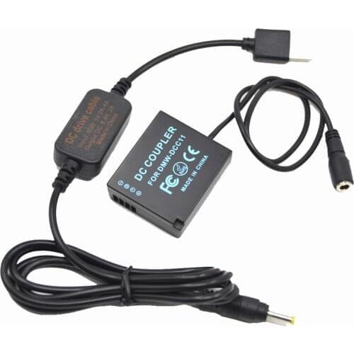 10PCS Power bank charger 5V usb cable+DCC11 DMW-BLG10 BLE9 dummy battery for lumix DMC-GF6 GF5 GF3K GX7 S6 ZS100 LX100 GX80 GX85