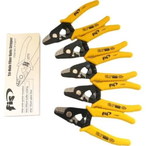2pcs/Lot F11301T Miller clamp Fiber stripping pliers F11301T FIS Tri-Hole Fiber Optic Stripper Miller Wire stripper
