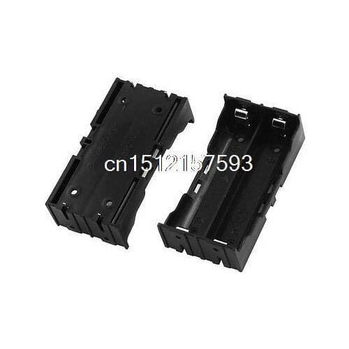 2Pcs In Parallel/Series Rectangle Black Plastic 2 x 3.7V 18650 Battery Holder