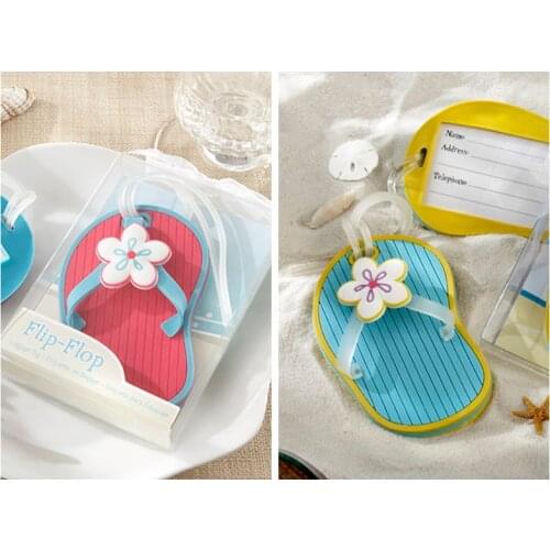 25 Pieces/lot) Beach themed Wedding and Party Guest favors of Flip Flop Luggage Tag For Party Shower Gift For Bridal favors