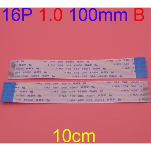 30pcs New FFC FPC flat flexible cable 1mm pitch 16 pin 16pin Reverse Length 100mm Ribbon Flex Cable