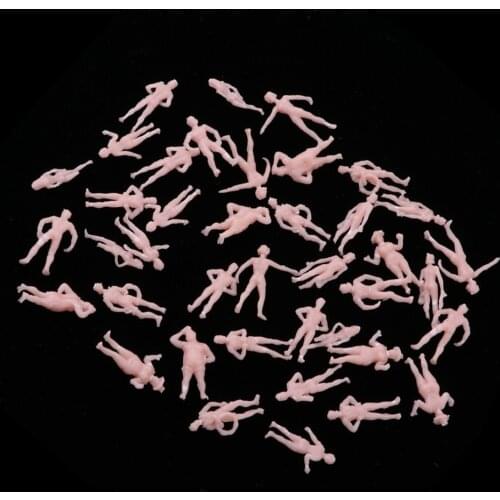 40 Pieces Plastic Miniature Mini Beach Crowd People Figure Train Layout 1/87
