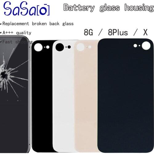 50Pcs Battery Cover Rear Big hole Door Chassis Frame Replacement For iphone 8 Plus X XS MAX XR Back Housing cover Glass