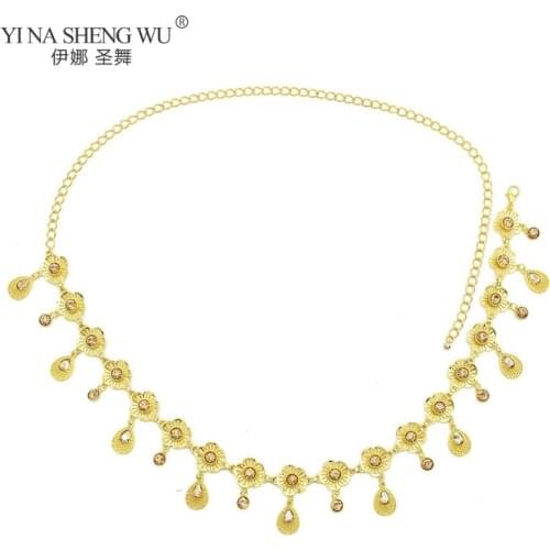 New Bohemian Style Belly Dance Rhinestone Chain Women Waist Chain Temperament Belt Fashion Jewelry Waist Chain Dress Accessories