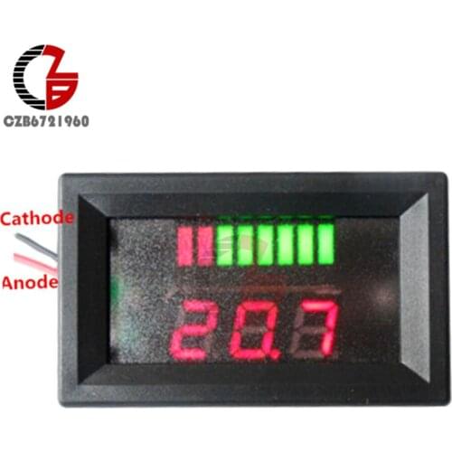 DC 12V Red LED Digital Voltmeter Acid Lead Battery Indicator Battery Capacity Tester Monitor Detector Voltage Meter