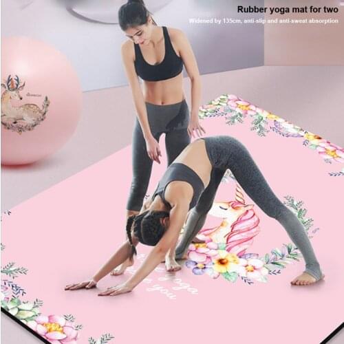 High-density widened 135cm double yoga mat TPE fitness mat, yoga mat, multifunctional crawling mat, parent-child mat 6mm 8mm