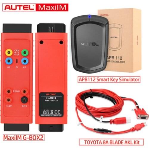G-BOX2, APB112 Smart Key Simulator, 8A Adapter for Toyota non-smart Key All Key Lost, Work with Autel MaxiIM IM608/IM508