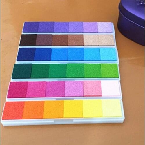 Gradient Colorful Inkpad Home Seal Stamp Ink Pad Scrapbooking Inkpad for Decorating Diary Book Paper Card Handicraft Tool