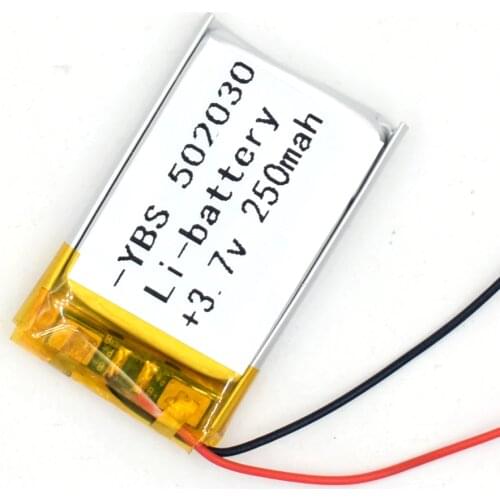 3.7V 250 mAh Li-Polymer Rechargeable Battery 502030 Li Po ion for GPS Bluetooth MP3 MP4 MP5 Watch 052030