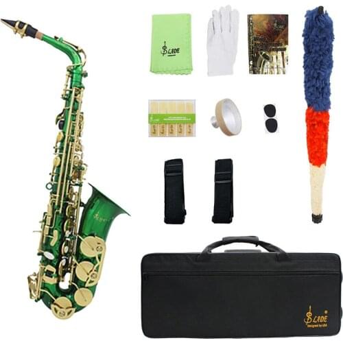 M MBAT Alto Saxophone Color Lacquer Brass E Flat Sax Woodwind Musical Instrument With Case Gloves Cleaning Cloth Accessories