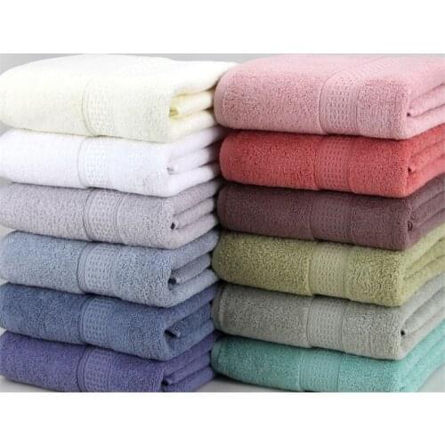 100% Cotton Terry Cloth Large Beach Bath Towel Brand Solid Home Hotel Bathing Towels Bathroom 70*140cm Toalhas de banho DropShip
